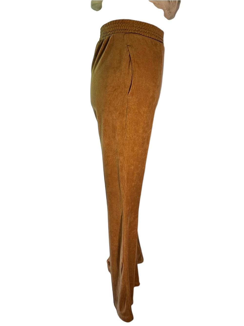 Y2K Camel Ribbed Velour Wide Leg Lounge Pants| Boho Lounge Pants| Festival Pants - Picture 4 of 11